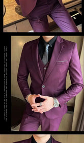 Suit (Blazer+ Vest + Pants) Men&