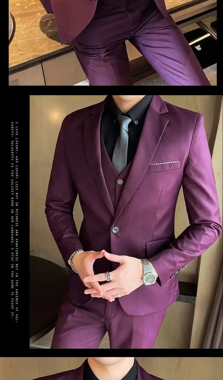 Suit (Blazer+ Vest + Pants) Men&