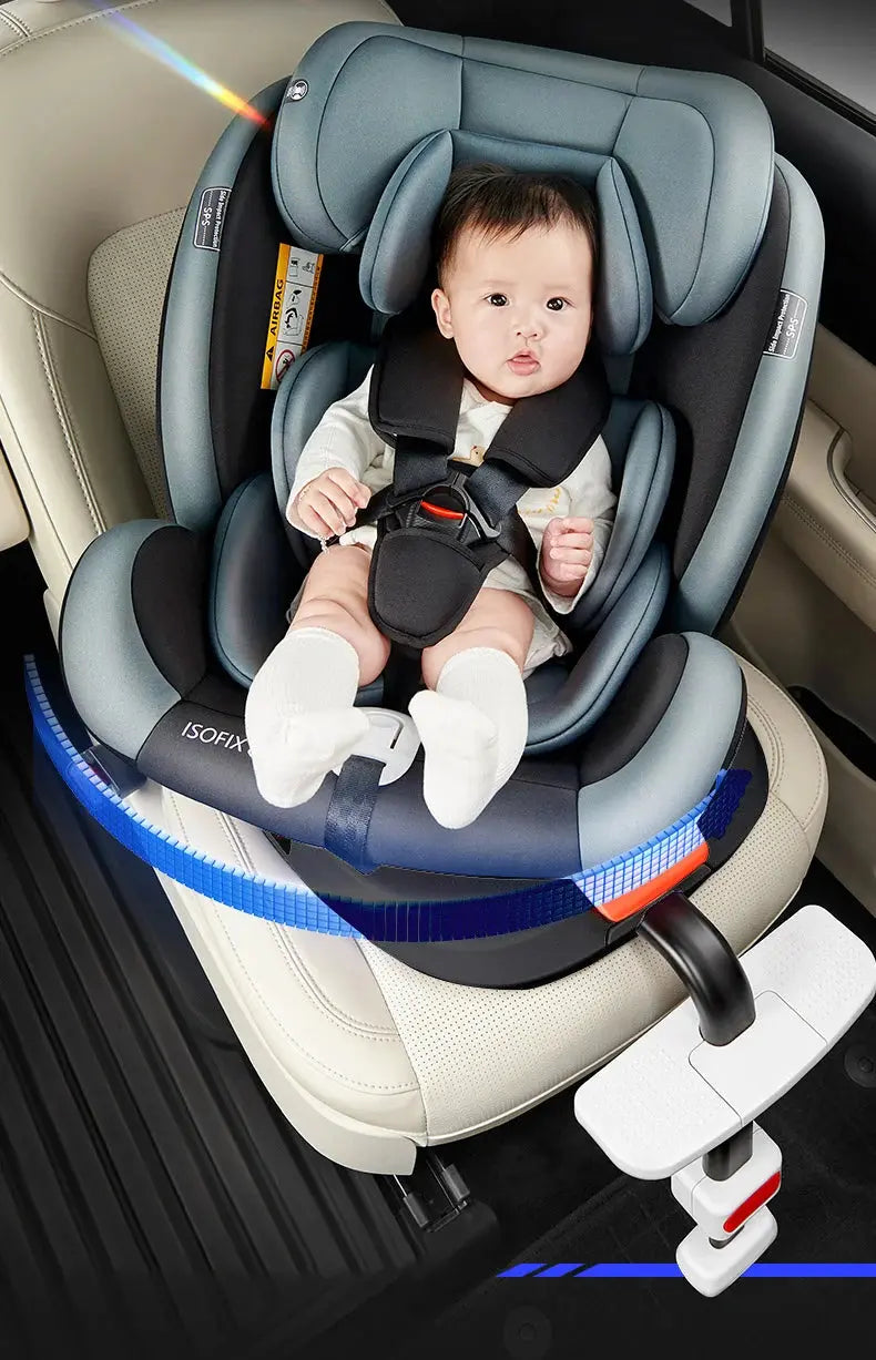 360 Swivel Toddler Car Seat with Retractable Support Anti-Tip Leg, ISOFIX Mount Safety System, Dual SIP Side Impact Module, Integrated Skeleton Shell, Forward and Rearward Facing Multi-Age Child Seat SHOPEZRA L.L.C.