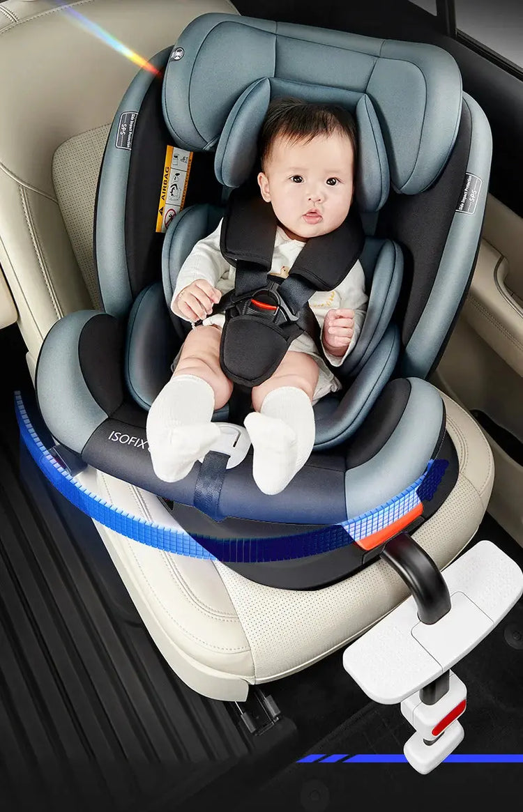 360 Swivel Toddler Car Seat with Retractable Support Anti-Tip Leg, ISOFIX Mount Safety System, Dual SIP Side Impact Module, Integrated Skeleton Shell, Forward and Rearward Facing Multi-Age Child Seat SHOPEZRA L.L.C.
