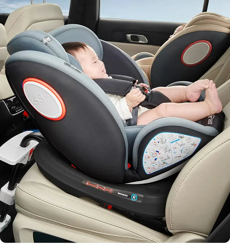 360 Swivel Toddler Car Seat with Retractable Support Anti-Tip Leg, ISOFIX Mount Safety System, Dual SIP Side Impact Module, Integrated Skeleton Shell, Forward and Rearward Facing Multi-Age Child Seat SHOPEZRA L.L.C.