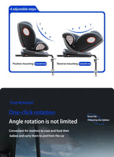 360 Swivel Toddler Car Seat with Retractable Support Anti-Tip Leg, ISOFIX Mount Safety System, Dual SIP Side Impact Module, Integrated Skeleton Shell, Forward and Rearward Facing Multi-Age Child Seat SHOPEZRA L.L.C.