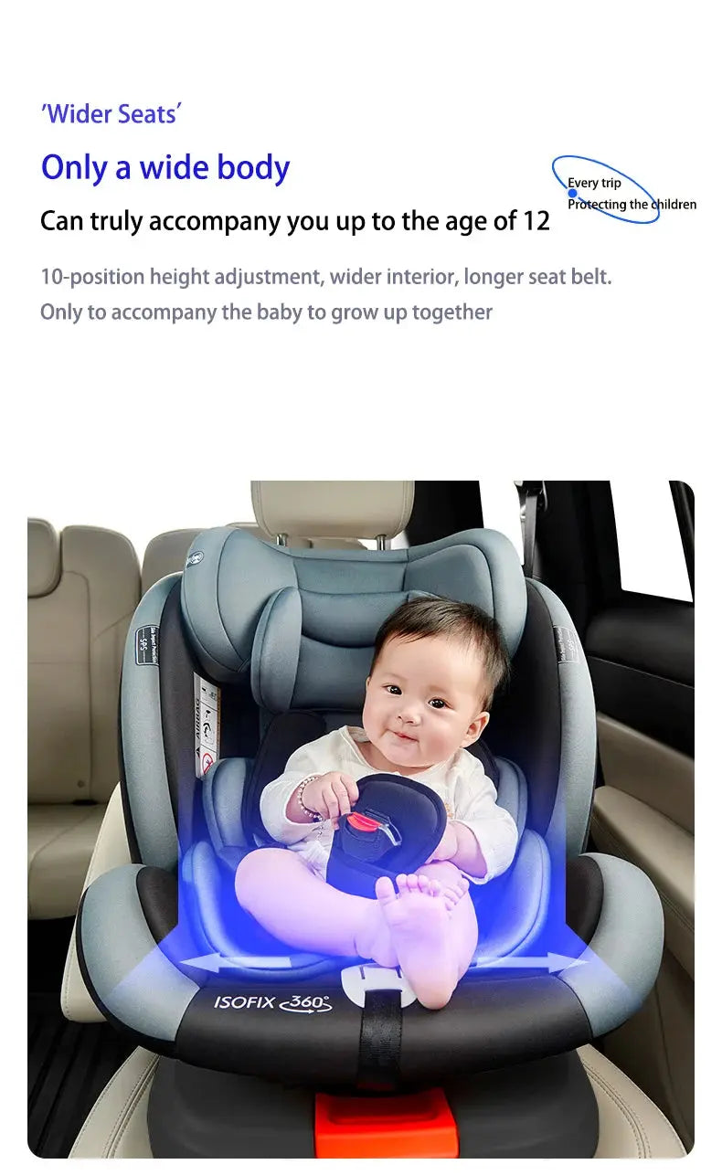 360 Swivel Toddler Car Seat with Retractable Support Anti-Tip Leg, ISOFIX Mount Safety System, Dual SIP Side Impact Module, Integrated Skeleton Shell, Forward and Rearward Facing Multi-Age Child Seat SHOPEZRA L.L.C.