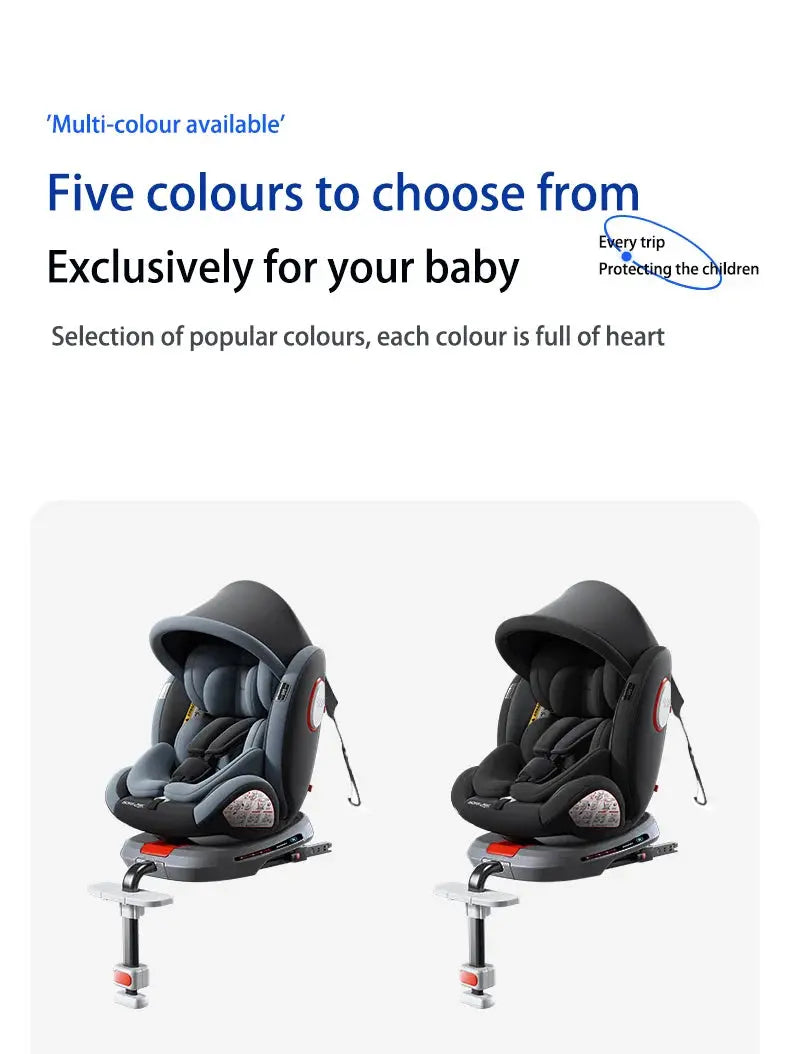360 Swivel Toddler Car Seat with Retractable Support Anti-Tip Leg, ISOFIX Mount Safety System, Dual SIP Side Impact Module, Integrated Skeleton Shell, Forward and Rearward Facing Multi-Age Child Seat SHOPEZRA L.L.C.