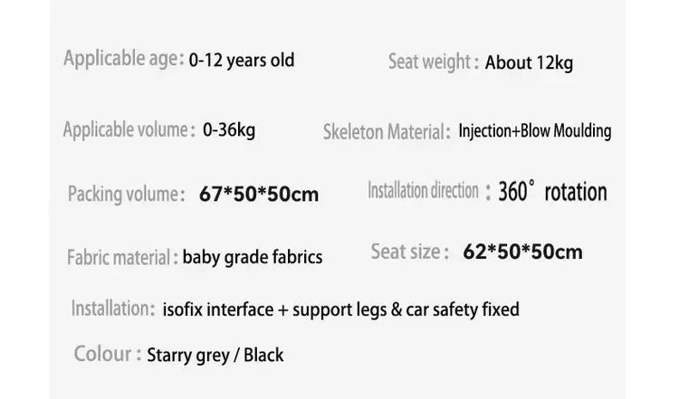 360 Swivel Toddler Car Seat with Retractable Support Anti-Tip Leg, ISOFIX Mount Safety System, Dual SIP Side Impact Module, Integrated Skeleton Shell, Forward and Rearward Facing Multi-Age Child Seat SHOPEZRA L.L.C.