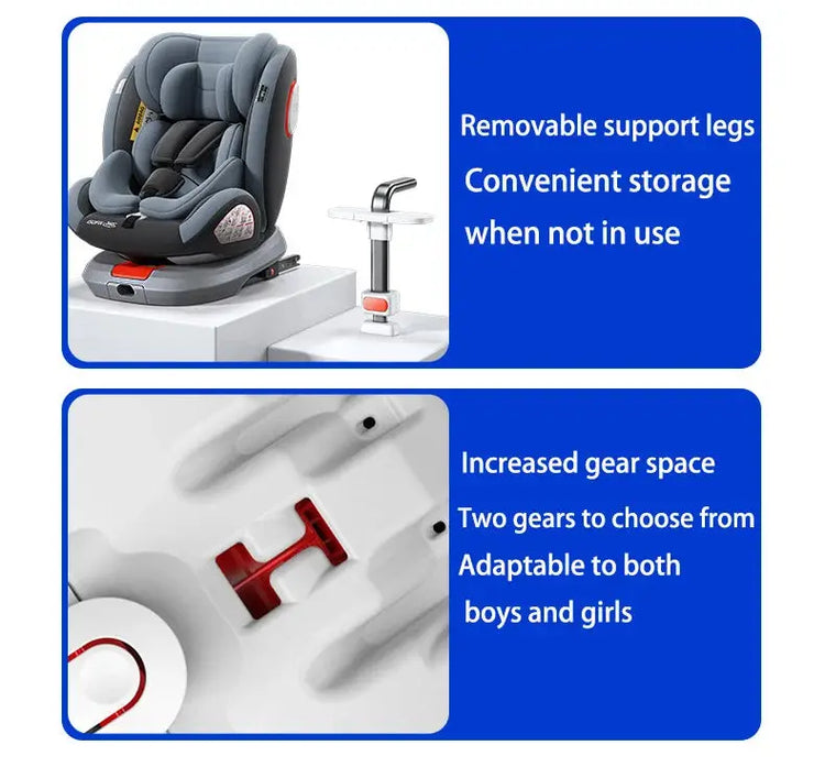 360 Swivel Toddler Car Seat with Retractable Support Anti-Tip Leg, ISOFIX Mount Safety System, Dual SIP Side Impact Module, Integrated Skeleton Shell, Forward and Rearward Facing Multi-Age Child Seat SHOPEZRA L.L.C.