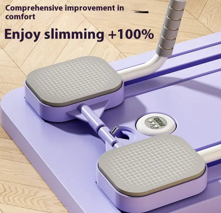Grey folding abdominal wheel fitness board by SHOPEZRA L.L.C. for core workouts and home exercise routines.