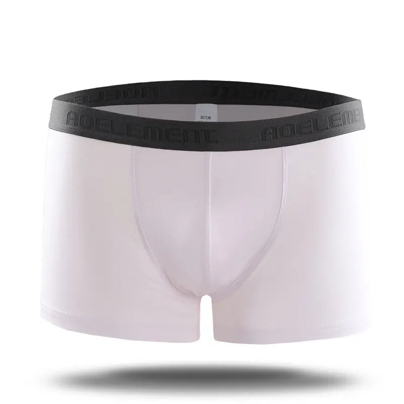 Grey men's boxer underwear with U-convex design, breathable, sweat-absorbing, mid-waist fit, from SHOPEZRA L.L.C.