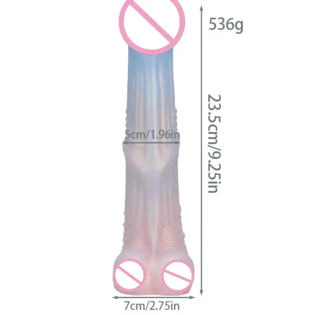 Giant dildo and anal plug sex toy by SHOPEZRA L.L.C., featuring realistic details, G-spot stimulation, and vaginal and anal dilation.