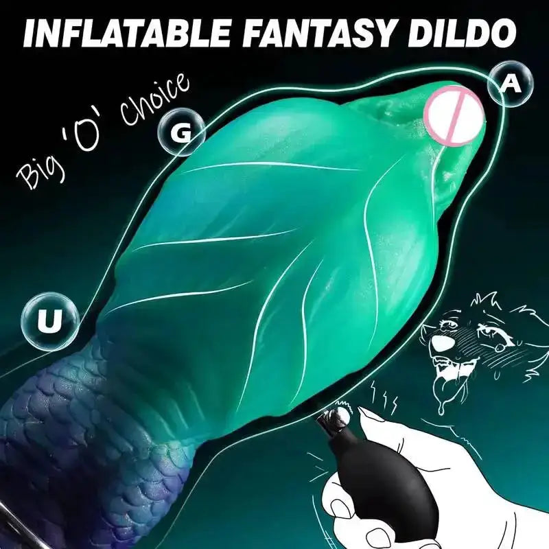 Inflatable Fantasy Monster Dildo Adjustable Big Knot Raised Thorns Realistic Texture Silicone Adult Toy for Beginners Advanced by Dropshipman