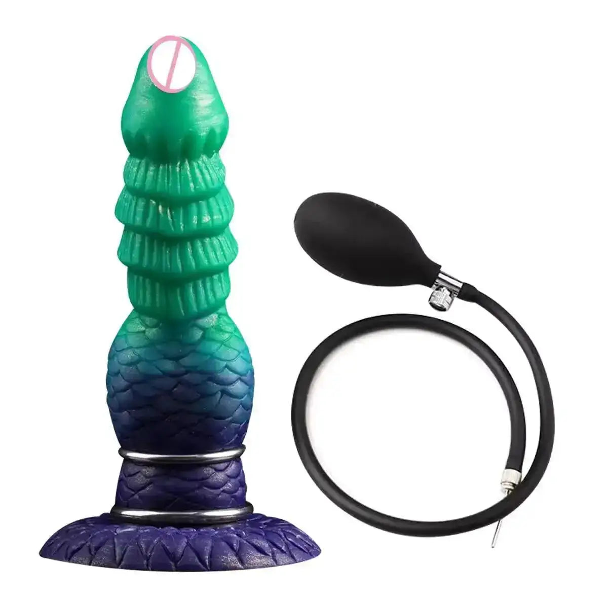 Inflatable Fantasy Monster Dildo Adjustable Big Knot Raised Thorns Realistic Texture Silicone Adult Toy for Beginners Advanced by Dropshipman