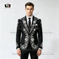 Striped Suits Men For Wedding Customzied Heavy Rhinestone Beadwork Jacket Pants 2 Pieces Sets Groom Tuxedo Attires Ropa Hombre SHOPEZRA L.L.C.