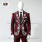Striped Suits Men For Wedding Customzied Heavy Rhinestone Beadwork Jacket Pants 2 Pieces Sets Groom Tuxedo Attires Ropa Hombre SHOPEZRA L.L.C.