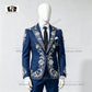Striped Suits Men For Wedding Customzied Heavy Rhinestone Beadwork Jacket Pants 2 Pieces Sets Groom Tuxedo Attires Ropa Hombre SHOPEZRA L.L.C.