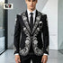 Striped Suits Men For Wedding Customzied Heavy Rhinestone Beadwork Jacket Pants 2 Pieces Sets Groom Tuxedo Attires Ropa Hombre by Dropshipman