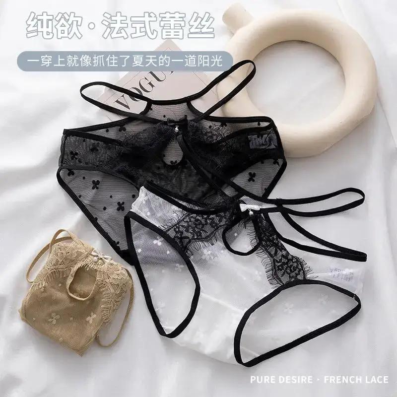 Hollow-out Lace Mid-waist Women&
