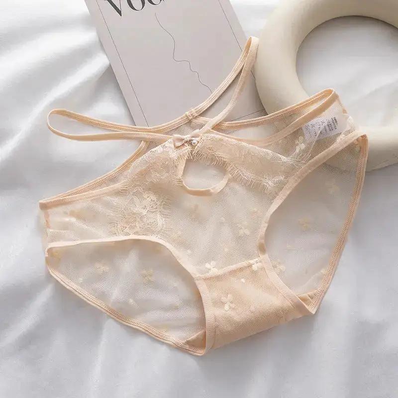 Hollow-out Lace Mid-waist Women&