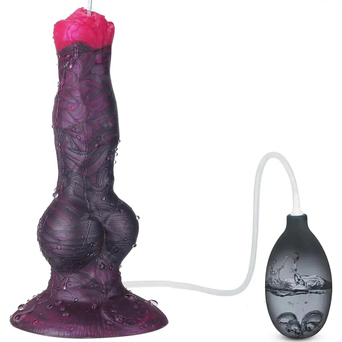 Large Dog Knot Ejacultion Dildo With Sucker Spray Liquid Function Sex Toys For Women Men Couple Purple Silicone Squirting Penis by Dropshipman
