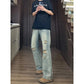 Man Pants Mens Jeans Baggy Jeans Distressed Loose Straight Leg Summer Retro High Street Casual Trousers For Men SHOPEZRA L.L.C.