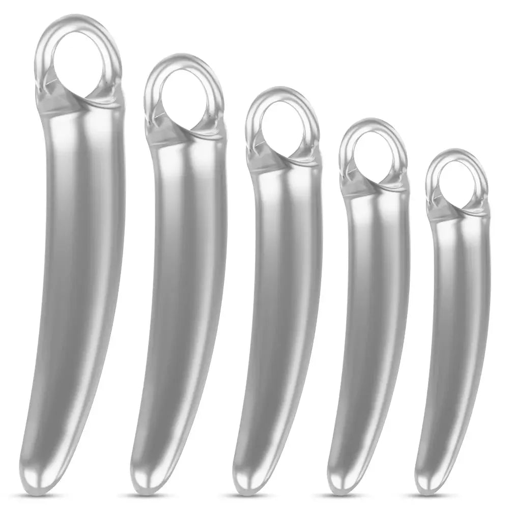 Clear silicone dildo for women, beginner-friendly, G-spot and prostate massager, with anal butt plug, adult sex toy by SHOPEZRA L.L.C.