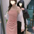 Strappy Dress 2026 Summer New Style Waist-Cinching Slimming Dress for Women, Covering the Body, Elegant, Sexy, Solid Color Bodycon Dress by Dropshipman