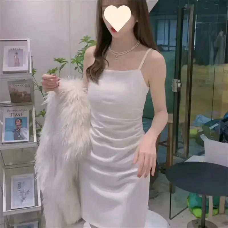 Strappy Dress 2026 Summer New Style Waist-Cinching Slimming Dress for Women, Covering the Body, Elegant, Sexy, Solid Color Bodycon Dress by Dropshipman