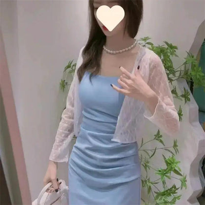 Strappy Dress 2026 Summer New Style Waist-Cinching Slimming Dress for Women, Covering the Body, Elegant, Sexy, Solid Color Bodycon Dress by Dropshipman