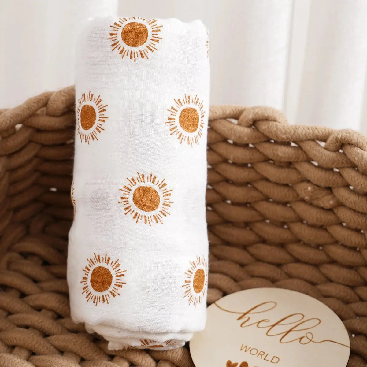 Soft bamboo cotton baby muslin swaddle blanket with cute print, measuring 120x110cm, ideal for wrapping and soothing infants.
