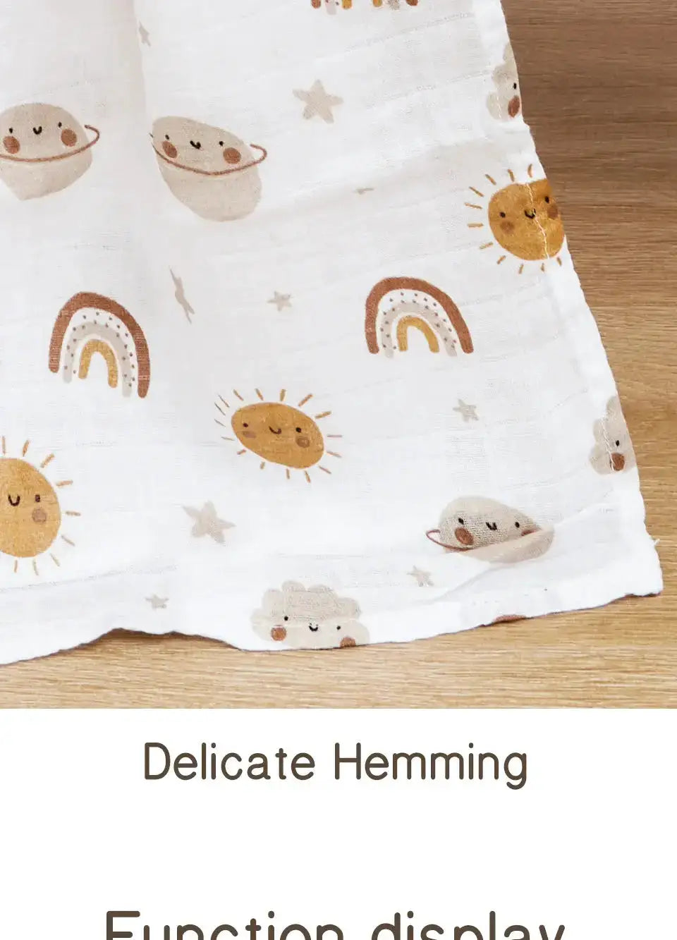 120x110cm Bamboo Cotton Baby Muslin Swaddle Blanket Cute Soft Print Baby Towel Wrap by Dropshipman