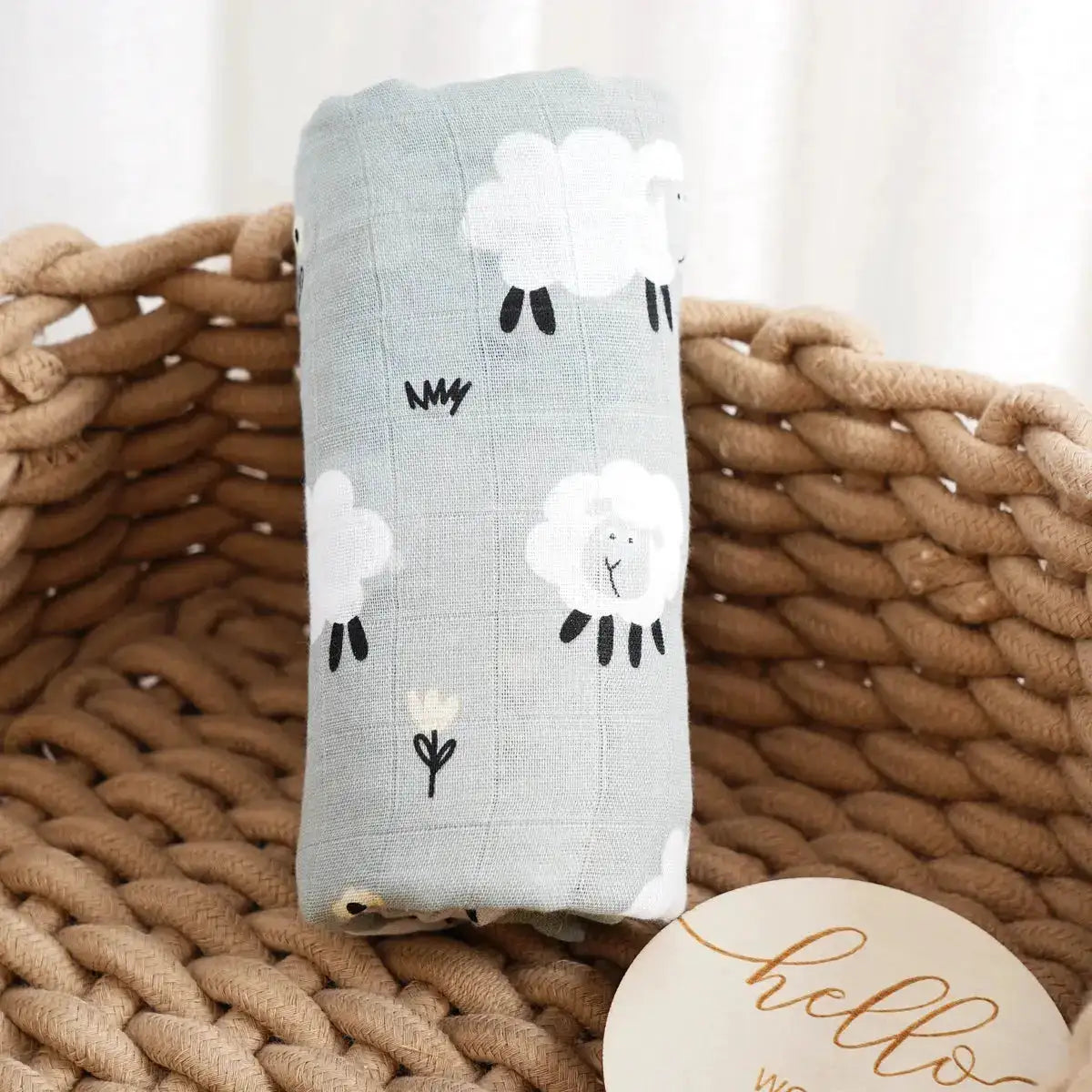 120x110cm Bamboo Cotton Baby Muslin Swaddle Blanket Cute Soft Print Baby Towel Wrap by Dropshipman