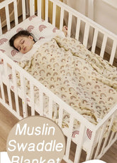 120x110cm Bamboo Cotton Baby Muslin Swaddle Blanket Cute Soft Print Baby Towel Wrap SHOPEZRA L.L.C.