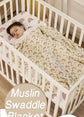 120x110cm Bamboo Cotton Baby Muslin Swaddle Blanket Cute Soft Print Baby Towel Wrap SHOPEZRA L.L.C.