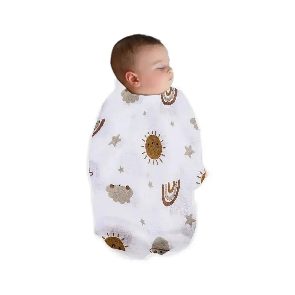 120x110cm Bamboo Cotton Baby Muslin Swaddle Blanket Cute Soft Print Baby Towel Wrap by Dropshipman