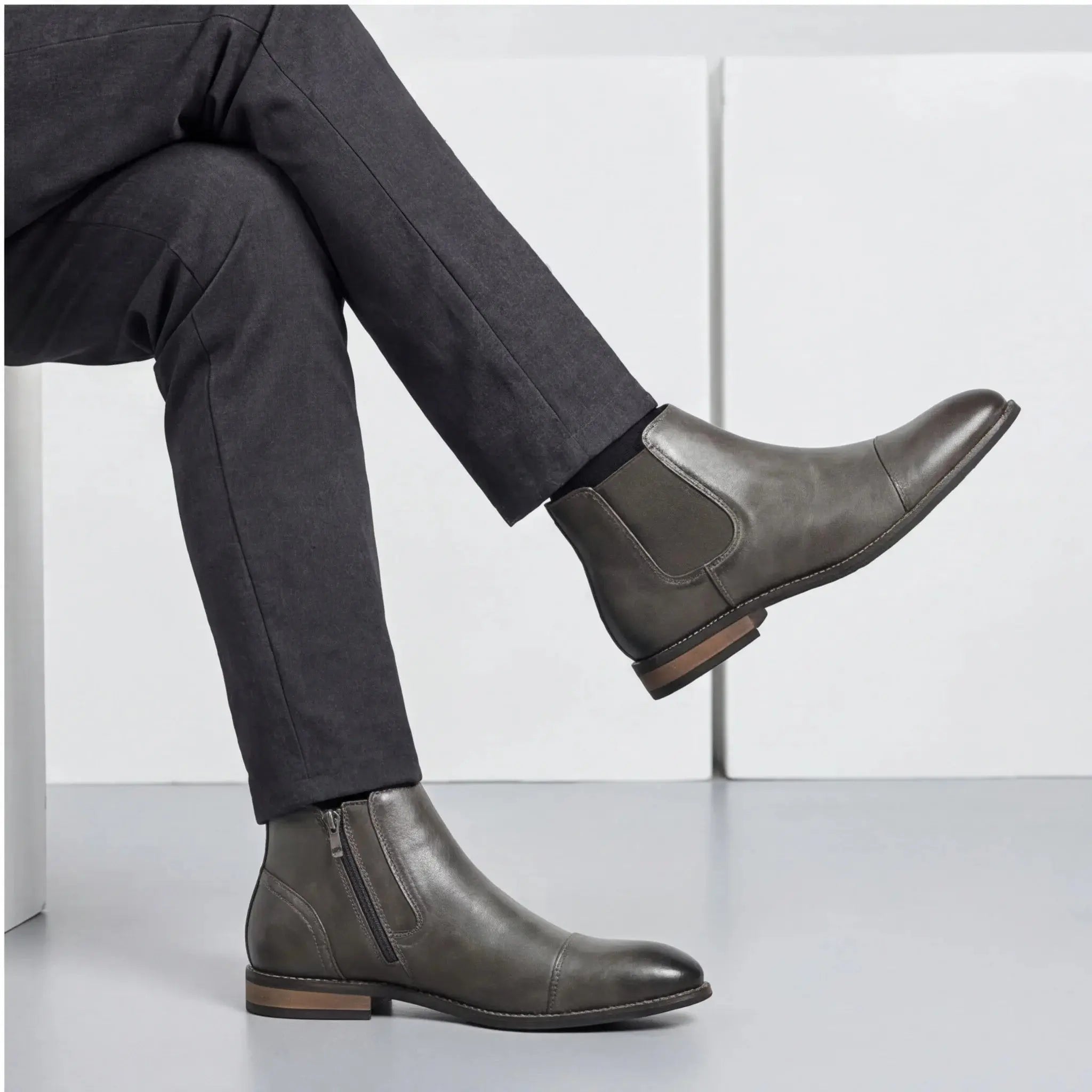 Comfortable men's leather boots by SHOPEZRA L.L.C., stylish fashion footwear for 2025 with durable leather construction.
