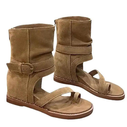 2026 New Style Wedge Heel Height-Increasing Sandals for Women, Roman Shoes, French Short Boots, Summer Boots, Thong-Toe Flat Sandals by Dropshipman
