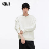 Semir Hoodie Men Color Block Fake Two Piece 2025 Autumn New Textured Letter Jacquard Casual Top SHOPEZRA L.L.C.