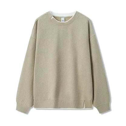 Semir Hoodie Men Color Block Fake Two Piece 2025 Autumn New Textured Letter Jacquard Casual Top by Dropshipman
