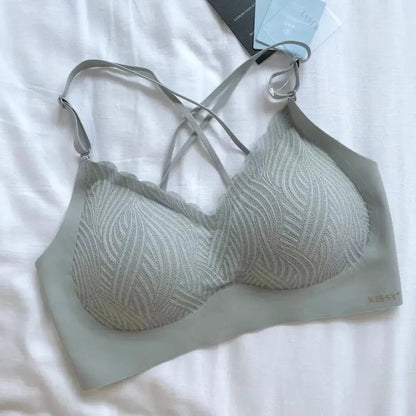 Kissy Series Underwear Traceless Push-up Vest Classic Sling-off Paramelia Non-rimless Bra by Dropshipman