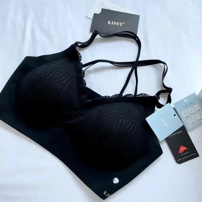 Kissy Series Underwear Traceless Push-up Vest Classic Sling-off Paramelia Non-rimless Bra by Dropshipman