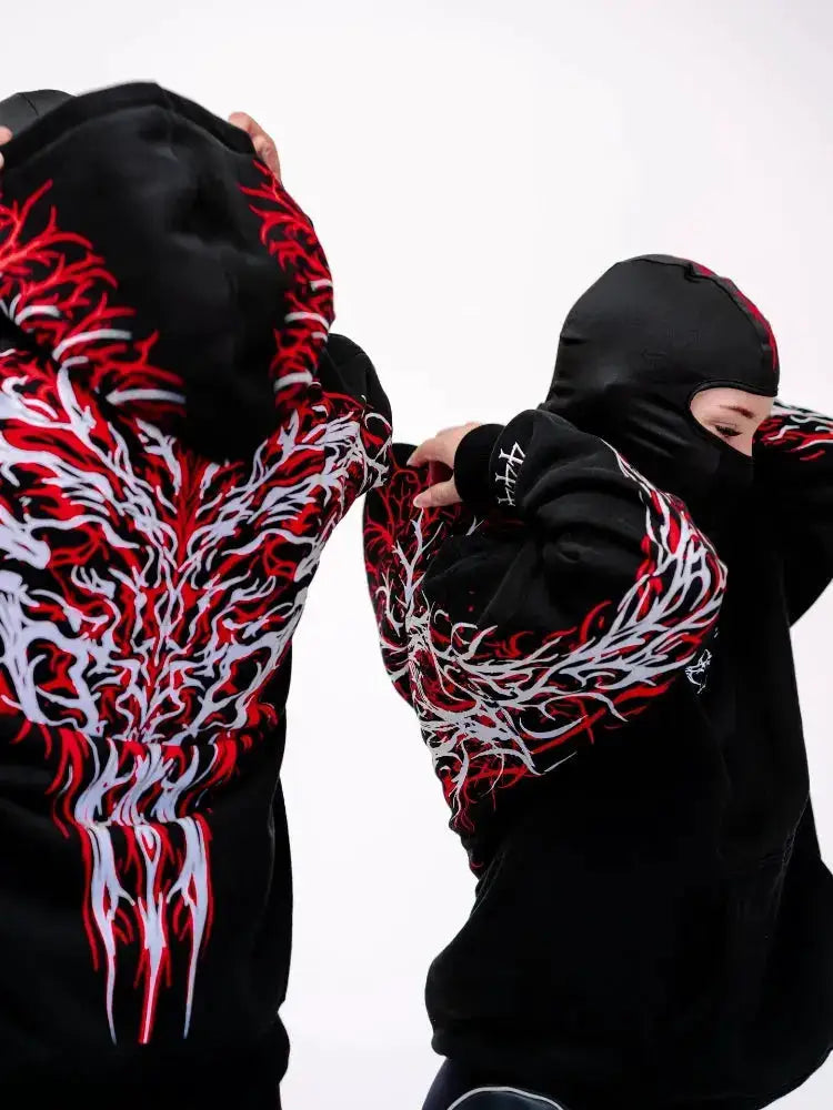 Y2K Gothic Reflective 444 Print Hoodie Men Women Harajuku Streetwear Oversized Black Hooded Sweatshirt Hip Hop Pullover Tops New by Dropshipman