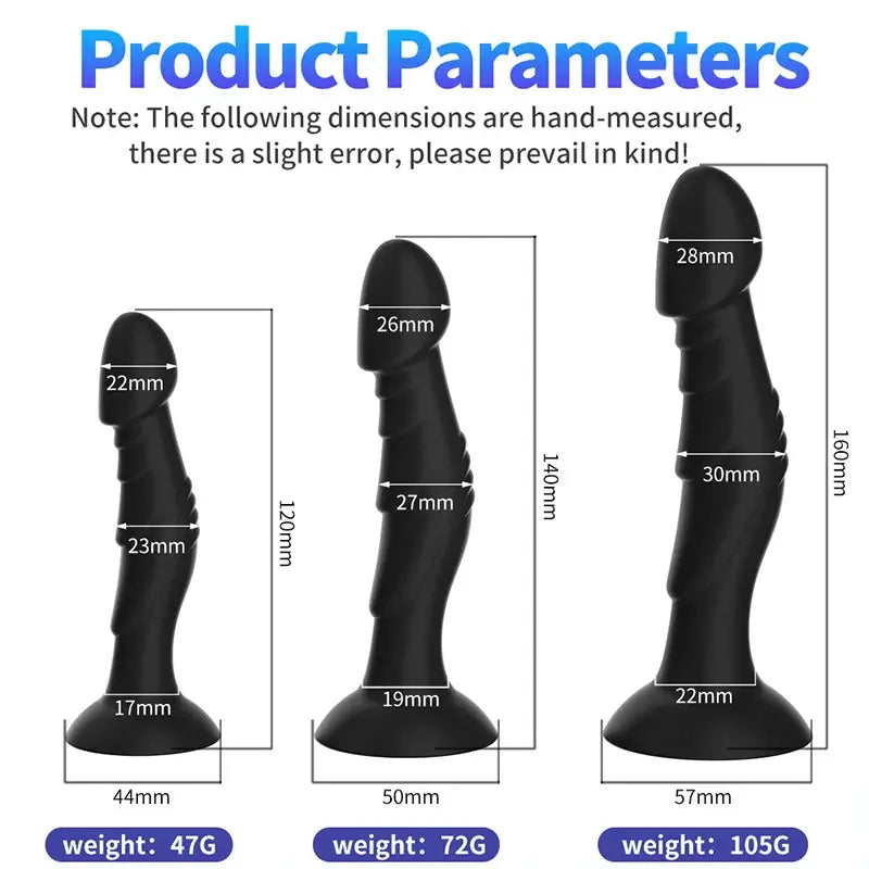 SHOPEZRA L.L.C. anal plug with suction cup, prostate massager, designed for anal dilation and adult pleasure for women and men.