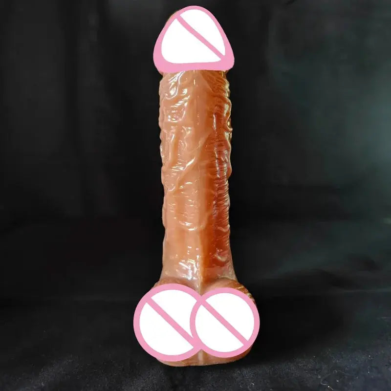 Realistic dildo with suction cup for women, featuring a large penis design, suitable for anal play and masturbation.
