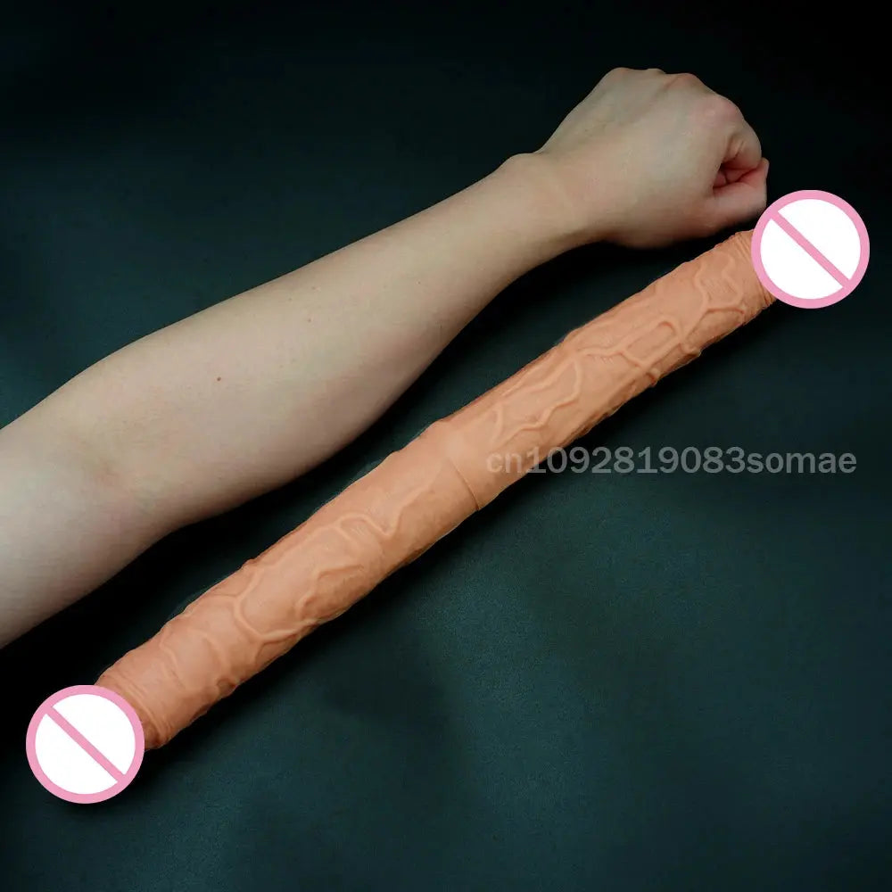 Flexible dual-ended dildo for women by SHOPEZRA L.L.C., realistic, waterproof adult toy for vaginal and anal stimulation.