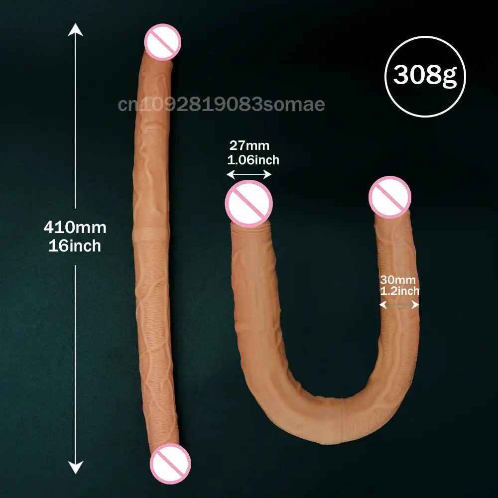 Flexible dual-ended realistic dildo for women, waterproof adult toy with soft phallus for vaginal and anal stimulation.