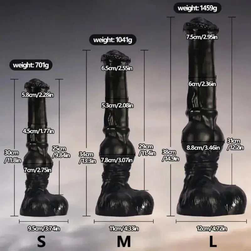 Large horse-shaped anal dildo and prostate massager by SHOPEZRA L.L.C., designed for vaginal, anal, and prostate pleasure.