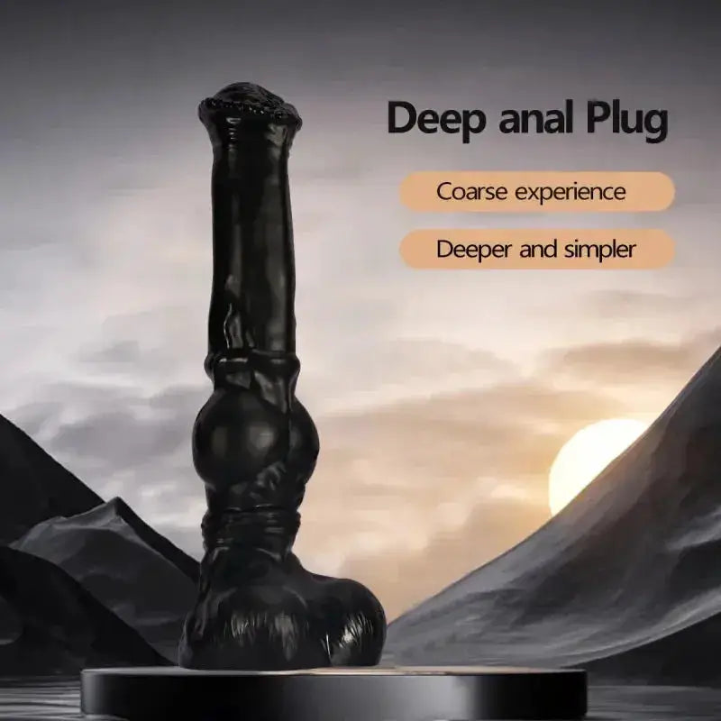 Large horse-shaped dildo and anal plug for prostate massage and vaginal stimulation, designed for adult pleasure by SHOPEZRA L.L.C.