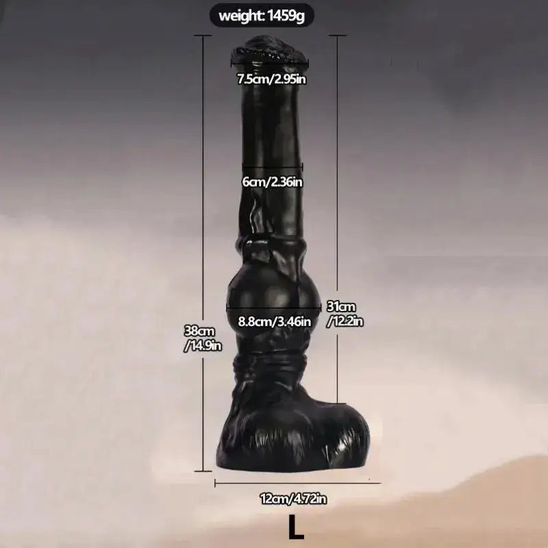 Large horse-shaped anal plug and sex toy for prostate massage and vaginal stimulation, suitable for women, men, and couples.