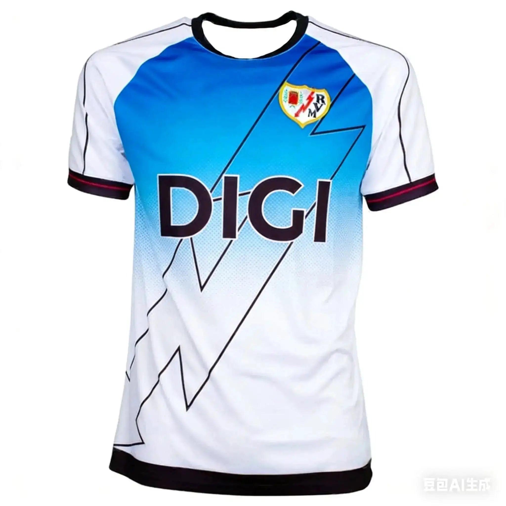 Rayo Vallecano adult home shirt by SHOPEZRA L.L.C., quick-dry Y2K street style t-shirt for training and casual sportswear.