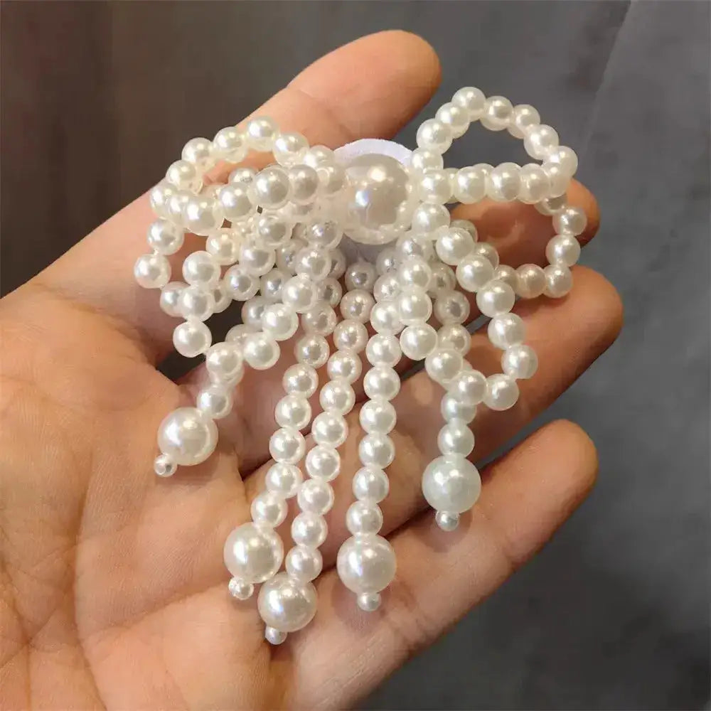 Fashion Lace Pearl Bow Shoe Laces Shoe Flower Buckle Premium Decorative Shoe Charm Accessories Charms for Sneakers Decorative by Dropshipman