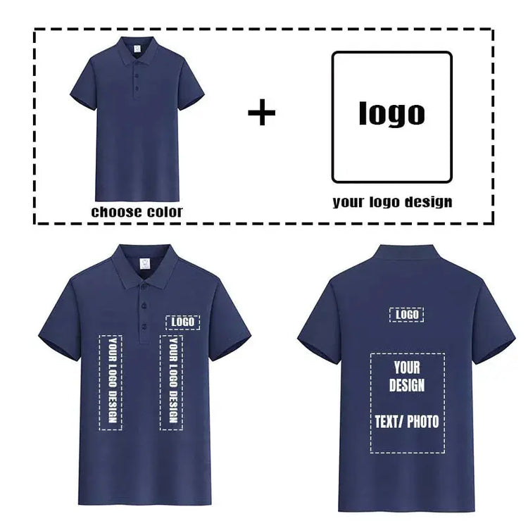 EU Size POLO Customized LOGO Polo Shirt Men Summer Men&